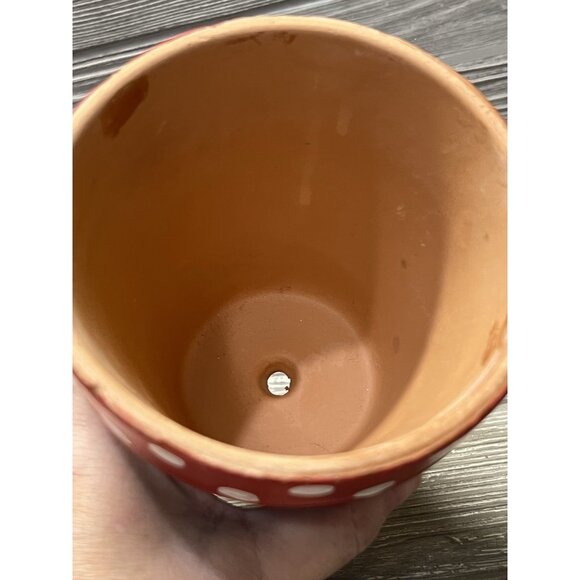 Santa Claus Flower Pot Handpainted Terra Cotta Christmas Holiday 4.25” - Picture 5 of 6